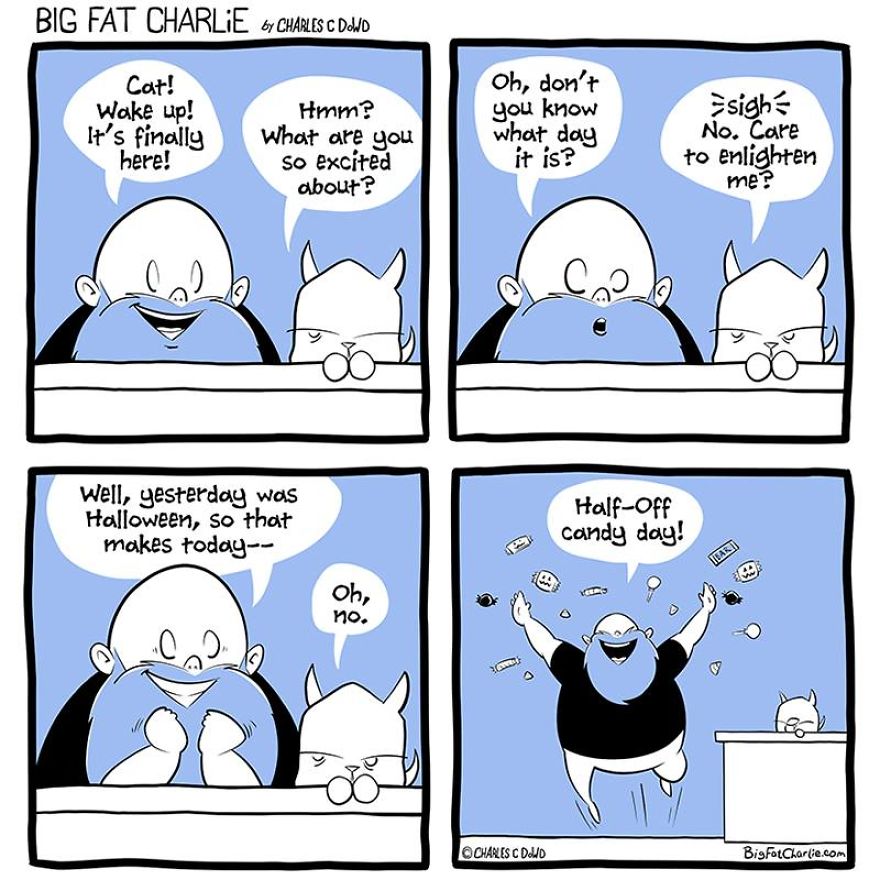 13 Comics About Being Fat, Having Diabetes, And A Cat