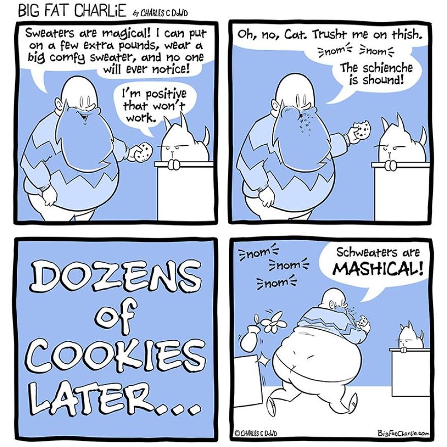 13 Comics About Being Fat, Having Diabetes, And A Cat