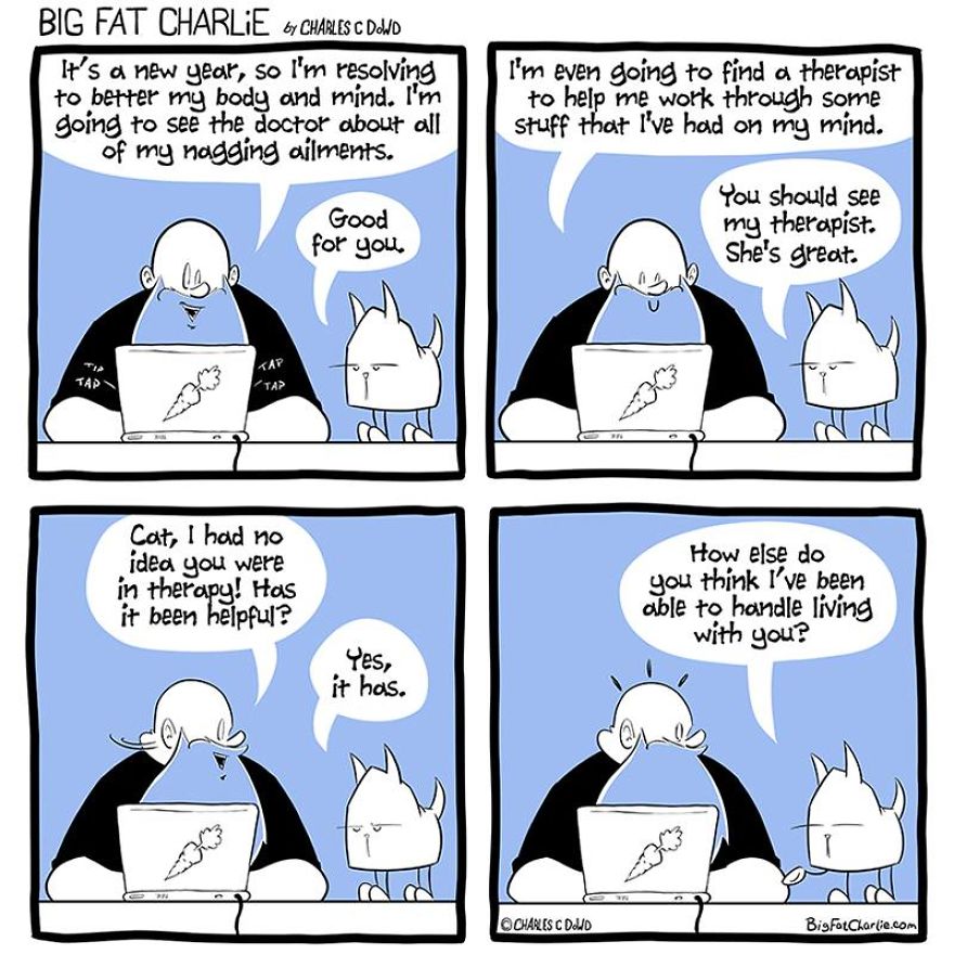 13 Comics About Being Fat, Having Diabetes, And A Cat