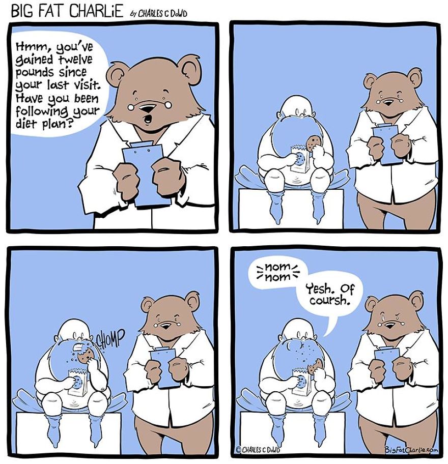13 Comics About Being Fat, Having Diabetes, And A Cat