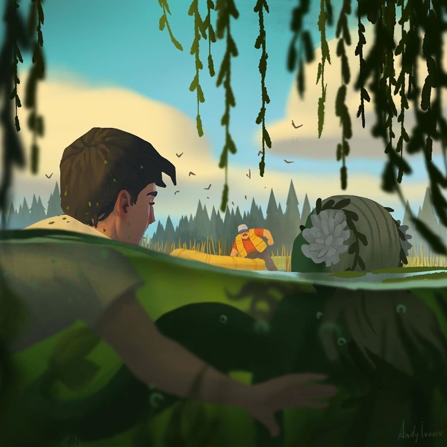 Artist Shares The Sequel Of The Green Mermaid Story That Hit People In The Feels Artist Shares The Sequel Of The Green Mermaid Story That Hit People In The Feels