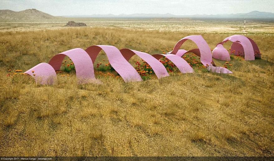 Artist Creates Incredible Digital Sculptures Interacting With Nature