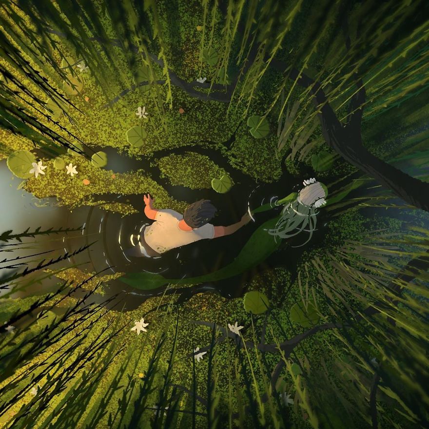 Artist Shares The Sequel Of The Green Mermaid Story That Hit People In The Feels Artist Shares The Sequel Of The Green Mermaid Story That Hit People In The Feels
