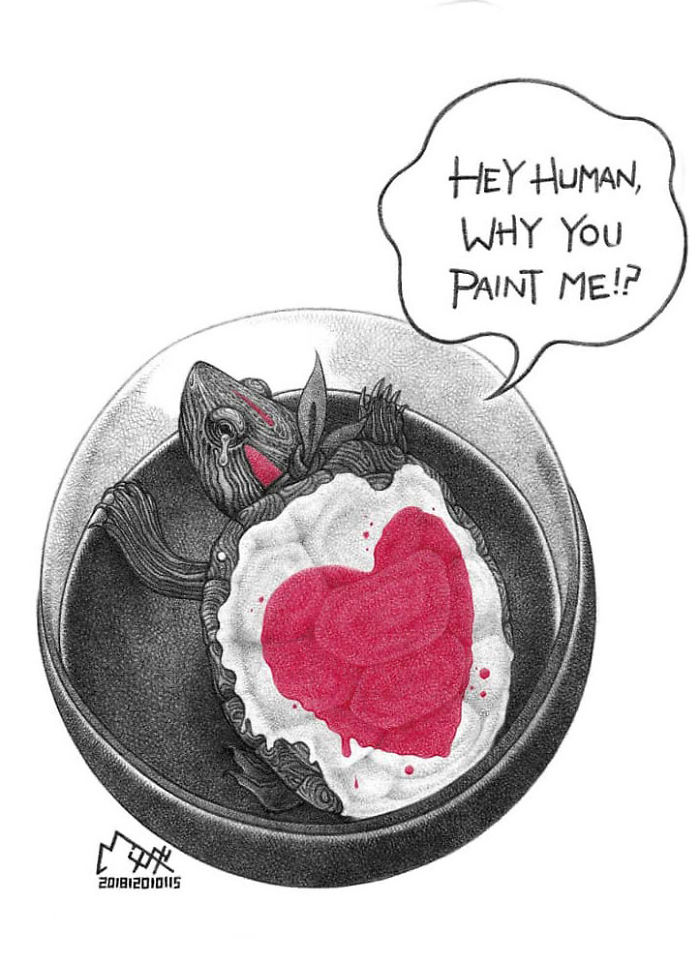 Artist Shows Shocking Illustrations About Animal Abuse That Many Humans Will Surely Be Ashamed Of