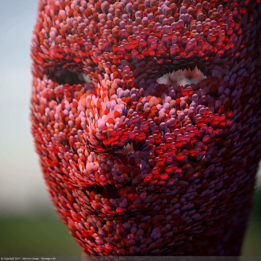 Artist Creates Incredible Digital Sculptures Interacting With Nature