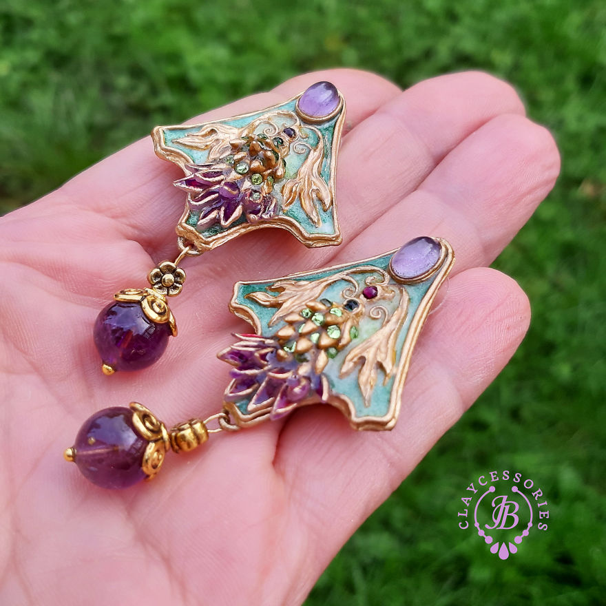 My One Of A Kind Earrings From Polymer Clay