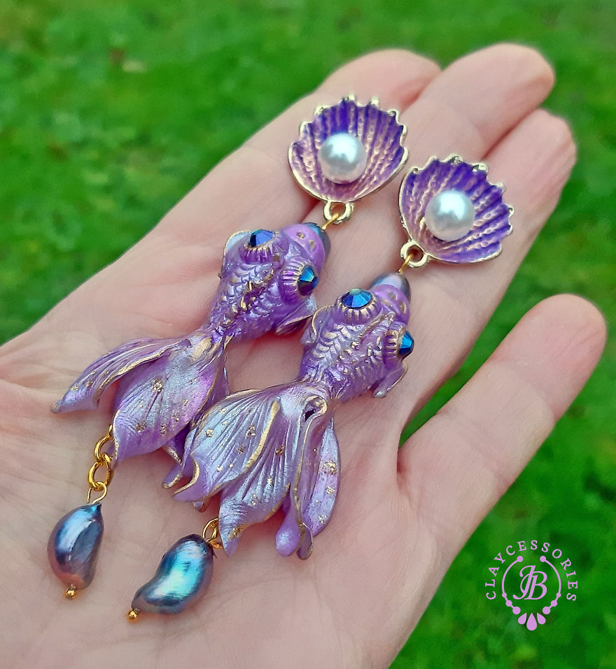 My One Of A Kind Earrings From Polymer Clay