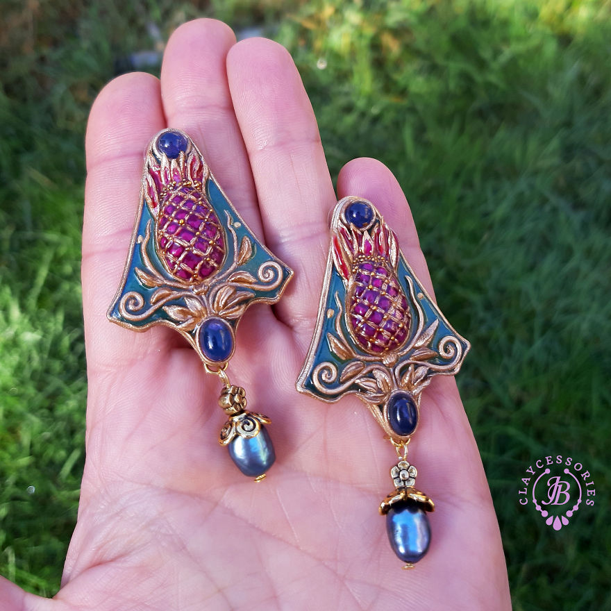 My One Of A Kind Earrings From Polymer Clay