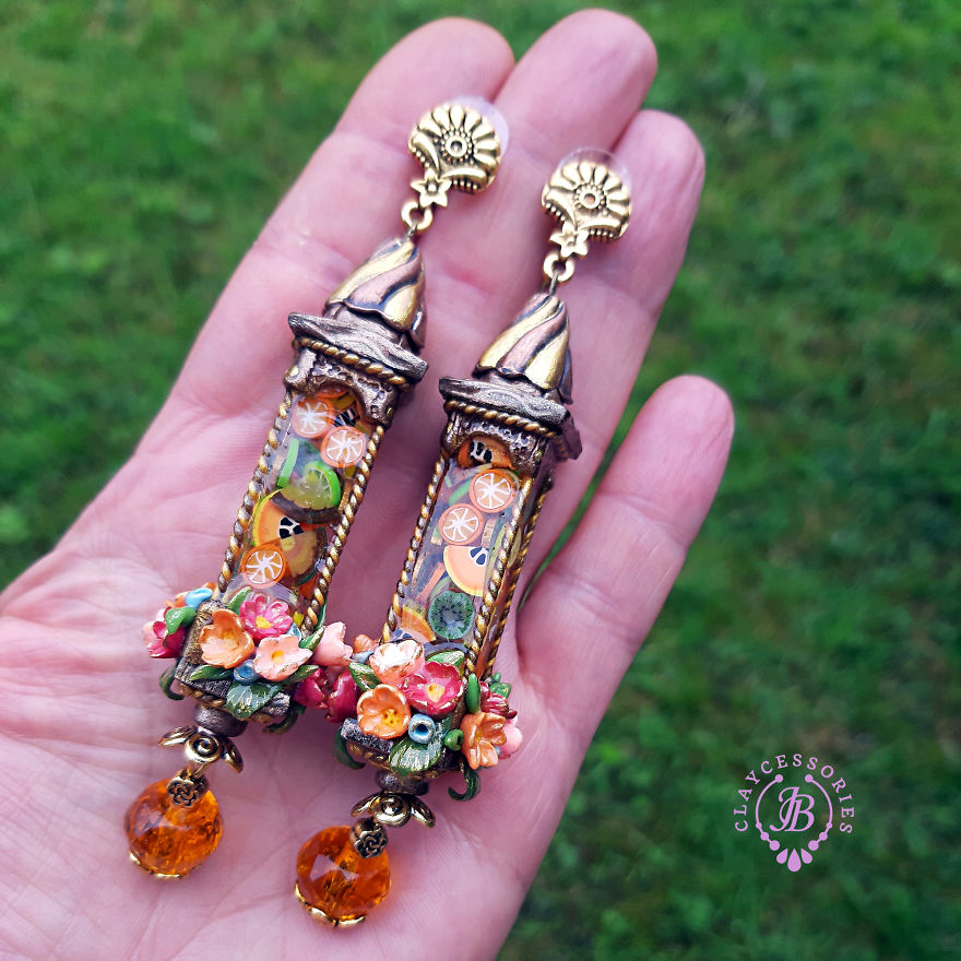 My One Of A Kind Earrings From Polymer Clay