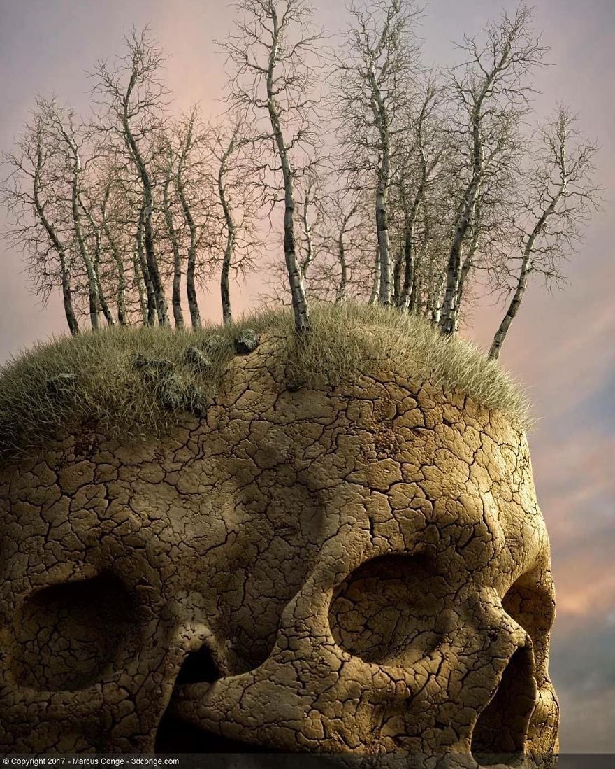 Artist Creates Incredible Digital Sculptures Interacting With Nature