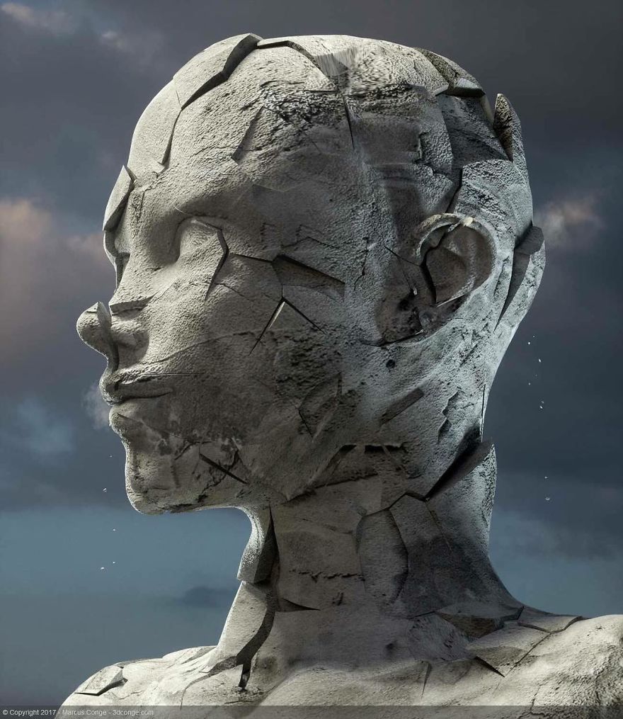 Artist Creates Incredible Digital Sculptures Interacting With Nature