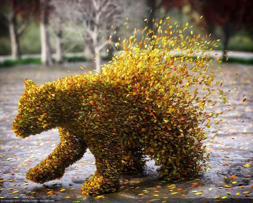 Artist Creates Incredible Digital Sculptures Interacting With Nature