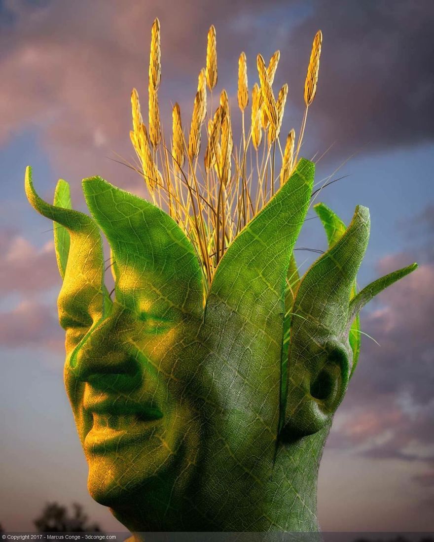 Artist Creates Incredible Digital Sculptures Interacting With Nature