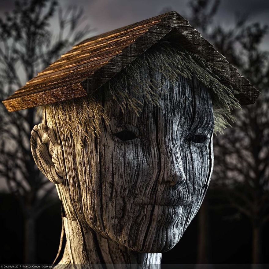 Artist Creates Incredible Digital Sculptures Interacting With Nature