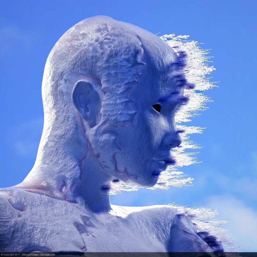 Artist Creates Incredible Digital Sculptures Interacting With Nature