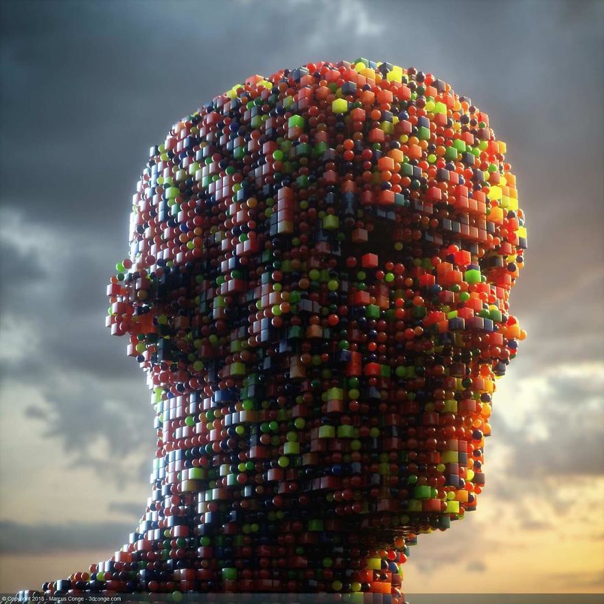 Artist Creates Incredible Digital Sculptures Interacting With Nature