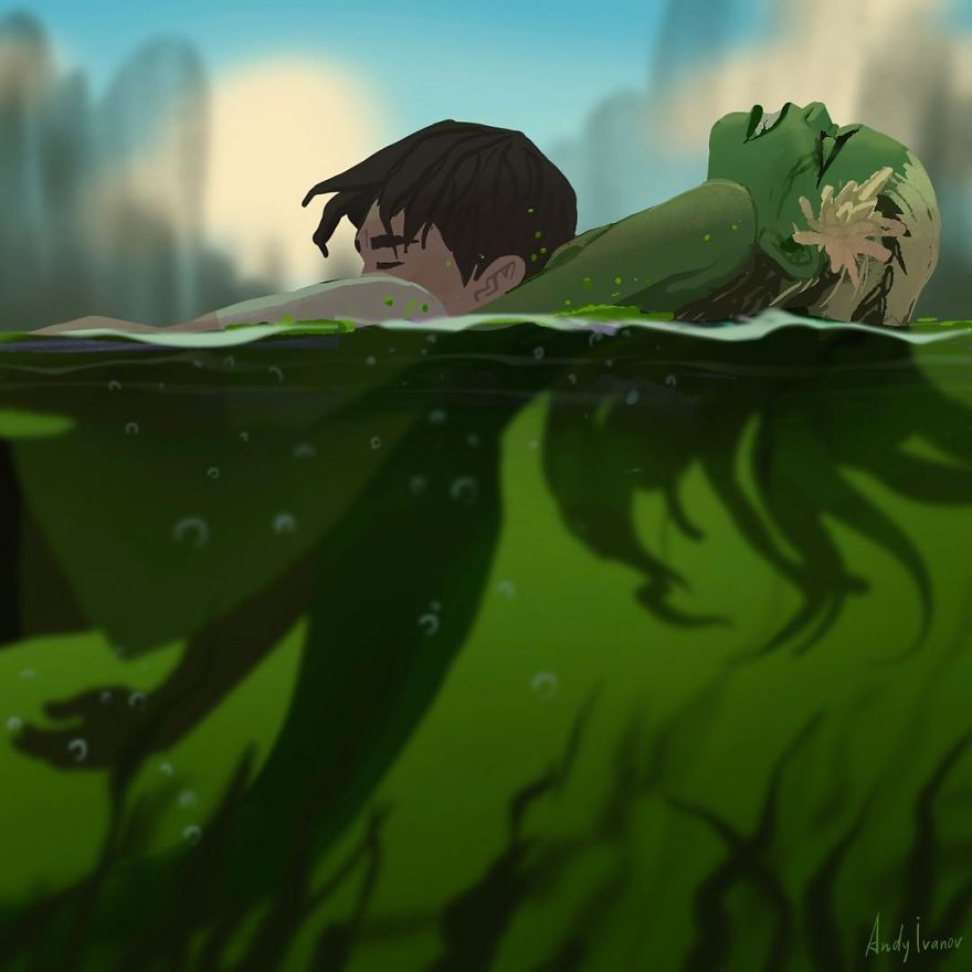 Artist Shares The Sequel Of The Green Mermaid Story That Hit People In The Feels Artist Shares The Sequel Of The Green Mermaid Story That Hit People In The Feels