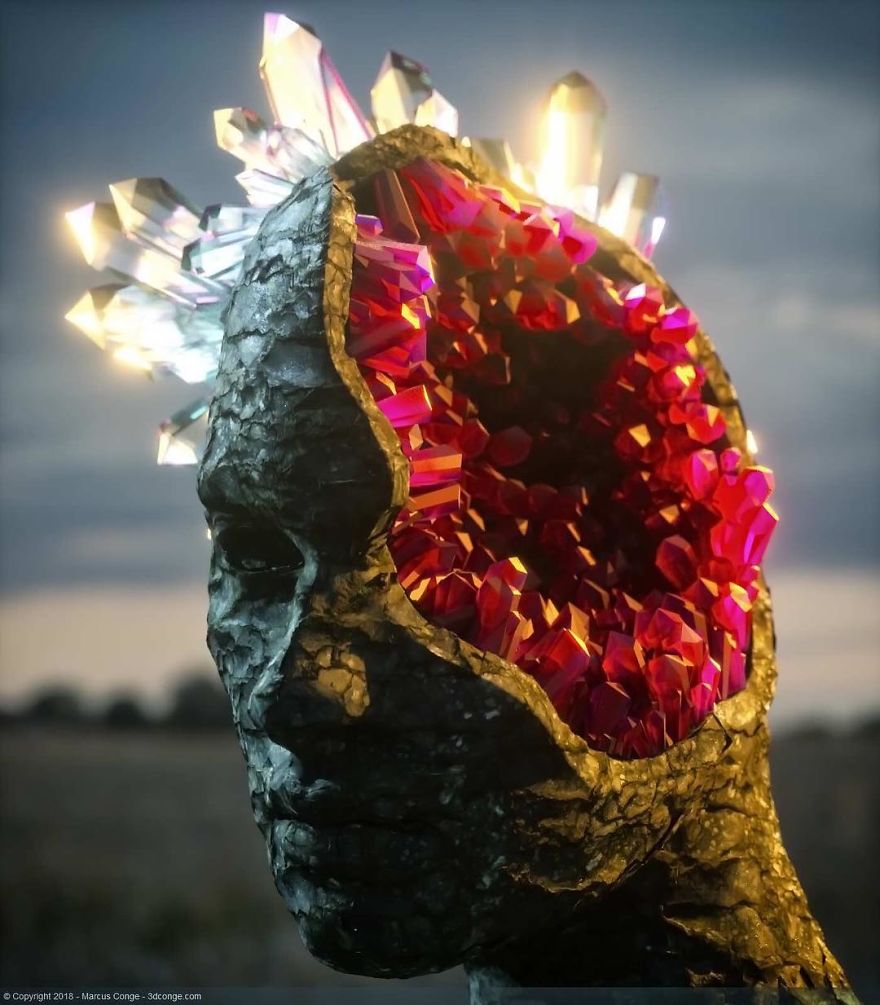 Artist Creates Incredible Digital Sculptures Interacting With Nature