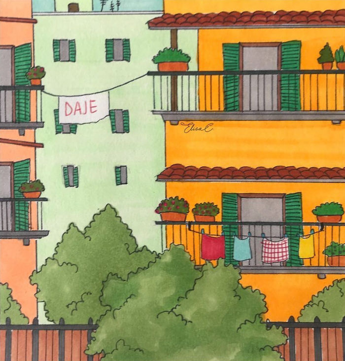 I Made An Art Project Called "The Roman Quarantine" Drawing Daily Life With My Cat During The Lockdown In Rome, Italy