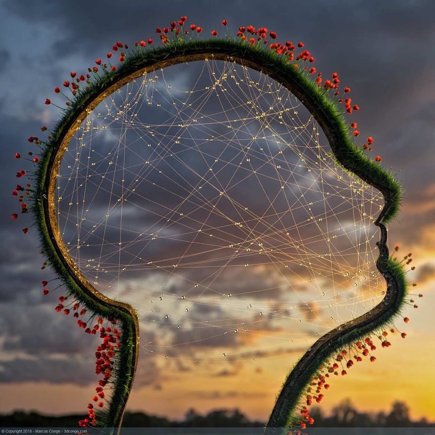 Artist Creates Incredible Digital Sculptures Interacting With Nature