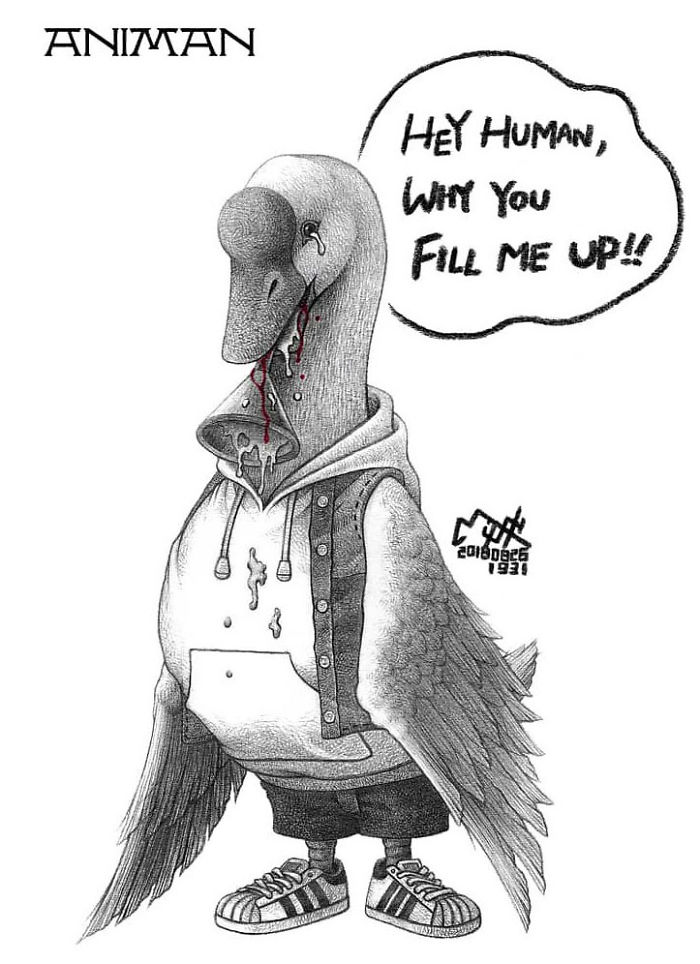 Artist Shows Shocking Illustrations About Animal Abuse That Many Humans Will Surely Be Ashamed Of