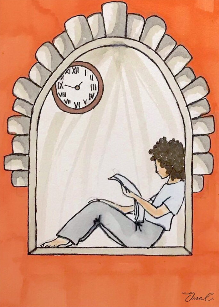 I Made An Art Project Called "The Roman Quarantine" Drawing Daily Life With My Cat During The Lockdown In Rome, Italy