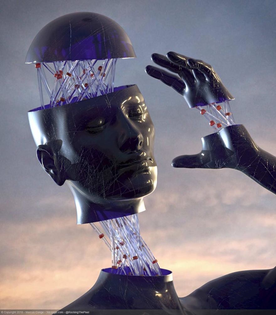 Artist Creates Incredible Digital Sculptures Interacting With Nature