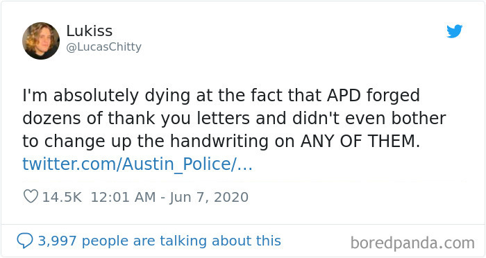 Austin PD Brags About Dozens Of Support Letters They Got, People Call Them Out For Lying (Updated) Austin PD Brags About Dozens Of Support Letters They Got, People Call Them Out For Lying (Updated)