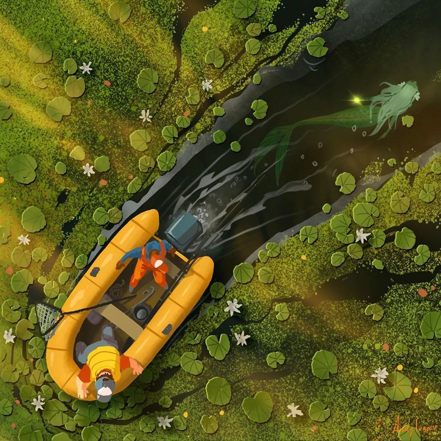 Artist Shares The Sequel Of The Green Mermaid Story That Hit People In The Feels Artist Shares The Sequel Of The Green Mermaid Story That Hit People In The Feels