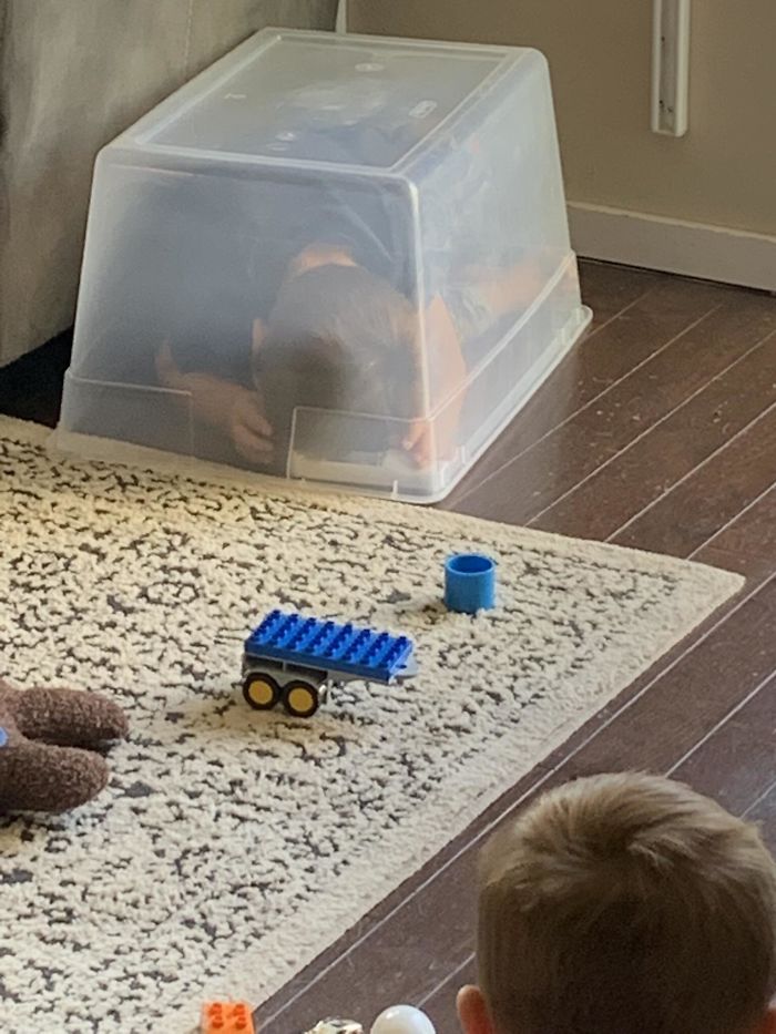 My Son's Latest Attempt At “Hide And Seek”