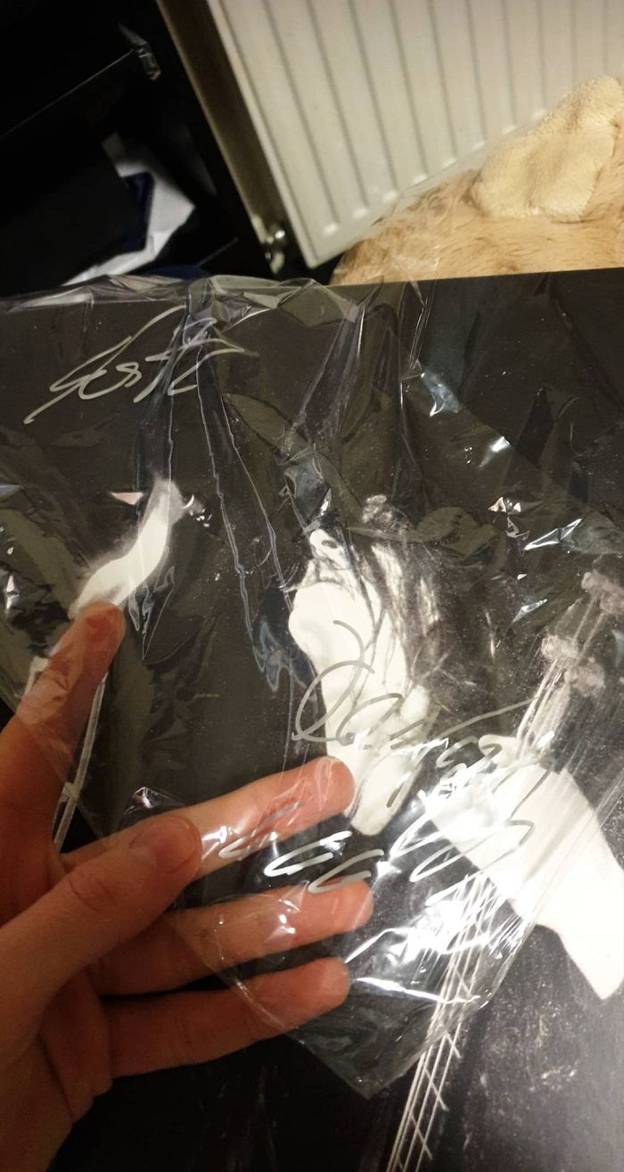 Pre-Ordered A Signed Vinyl Record, The Band Mistakenly Signed The Cellophane Wrapping And Not The Album Cover