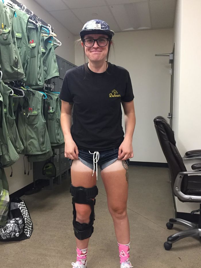 I Get This Tan Line Every Year. A Result Of My Job Outside Wearing The Same Uniform Everyday. The Tan Line Lasts Through The Winter