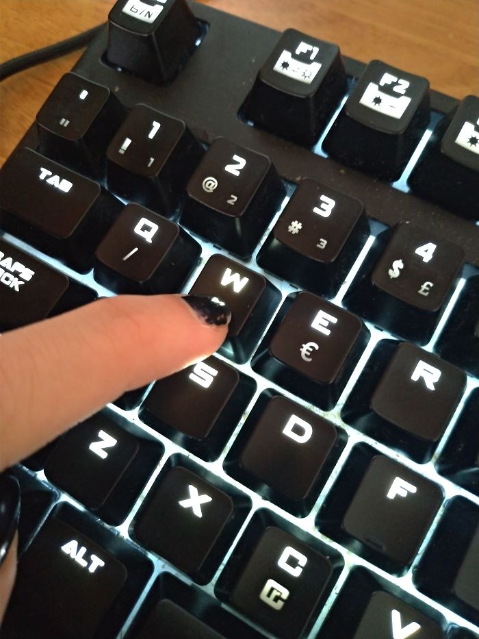 My "Vv" Key Just Stopped Vvorking, Novv I Need To Use 2 V's Until I Order A Nevv Key Svvitch