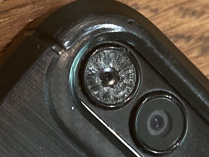 Stone Chip Got Flicked Up By A Passing Car, Straight Into The Centre Of The Camera Lens