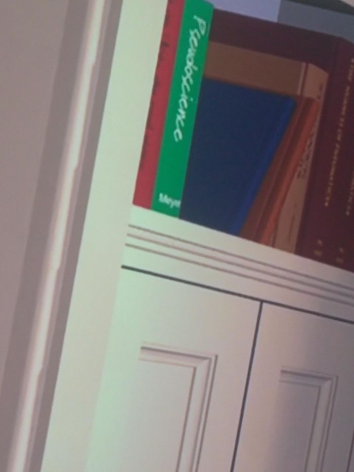 Just Saw This In Toy Story (1995). A Book On A Shelf Titled "Pseudoscience", By "Meyer" As The Author, Which Appears To Be Referencing The Meyer-Briggs Personality Test, Which Has Been Ridiculed By The Psychological Community For Being "About As Accurate As Horoscopes"