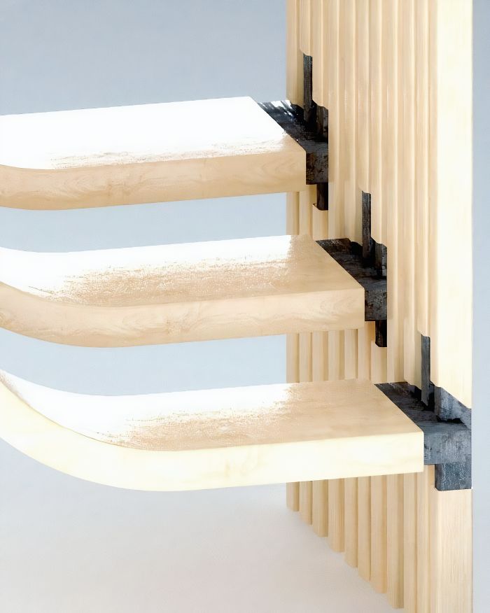 This Minimalistic Staircase Resembles A Strand Of DNA Inside Of A Two-Story Home