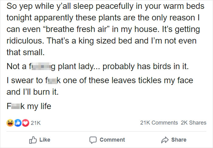 Husband Can't Handle His Wife's 'Jurassic'-Sized Plants, Shares A Hilarious Rant As A Response Husband Can't Handle His Wife's 'Jurassic'-Sized Plants, Shares A Hilarious Rant As A Response