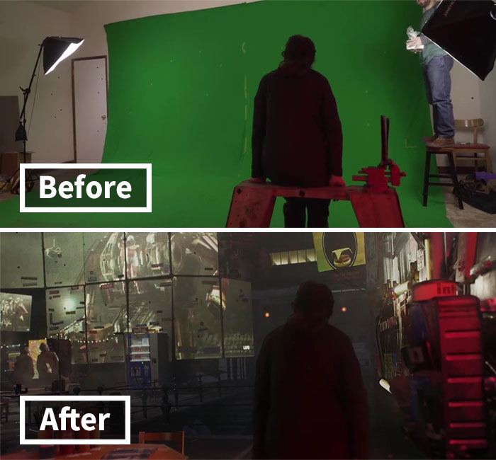 Filmmaker Showcases The Power Of Green Screens By Comparing The Behind-The-Scenes And The Final Cut Of His Series