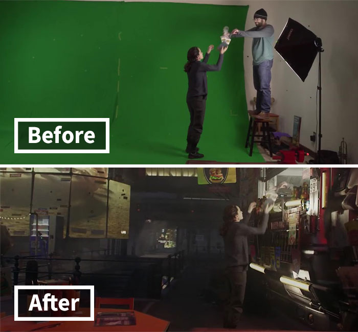 Filmmaker Showcases The Power Of Green Screens By Comparing The Behind-The-Scenes And The Final Cut Of His Series