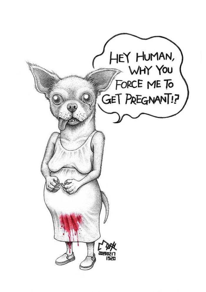 Artist Shows Shocking Illustrations About Animal Abuse That Many Humans Will Surely Be Ashamed Of
