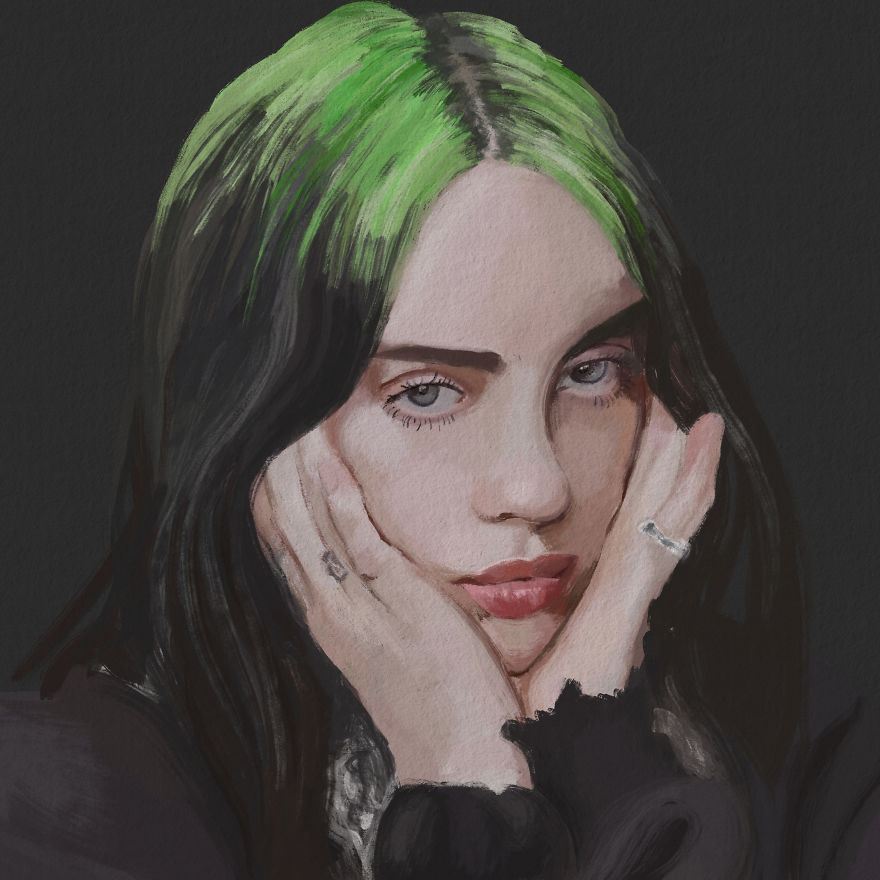 I Explored Portrait Art By Drawing Music Artists On My iPad Pro Using The Apple Pencil