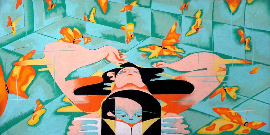 My First Tries At Pastel To Record My Emotions