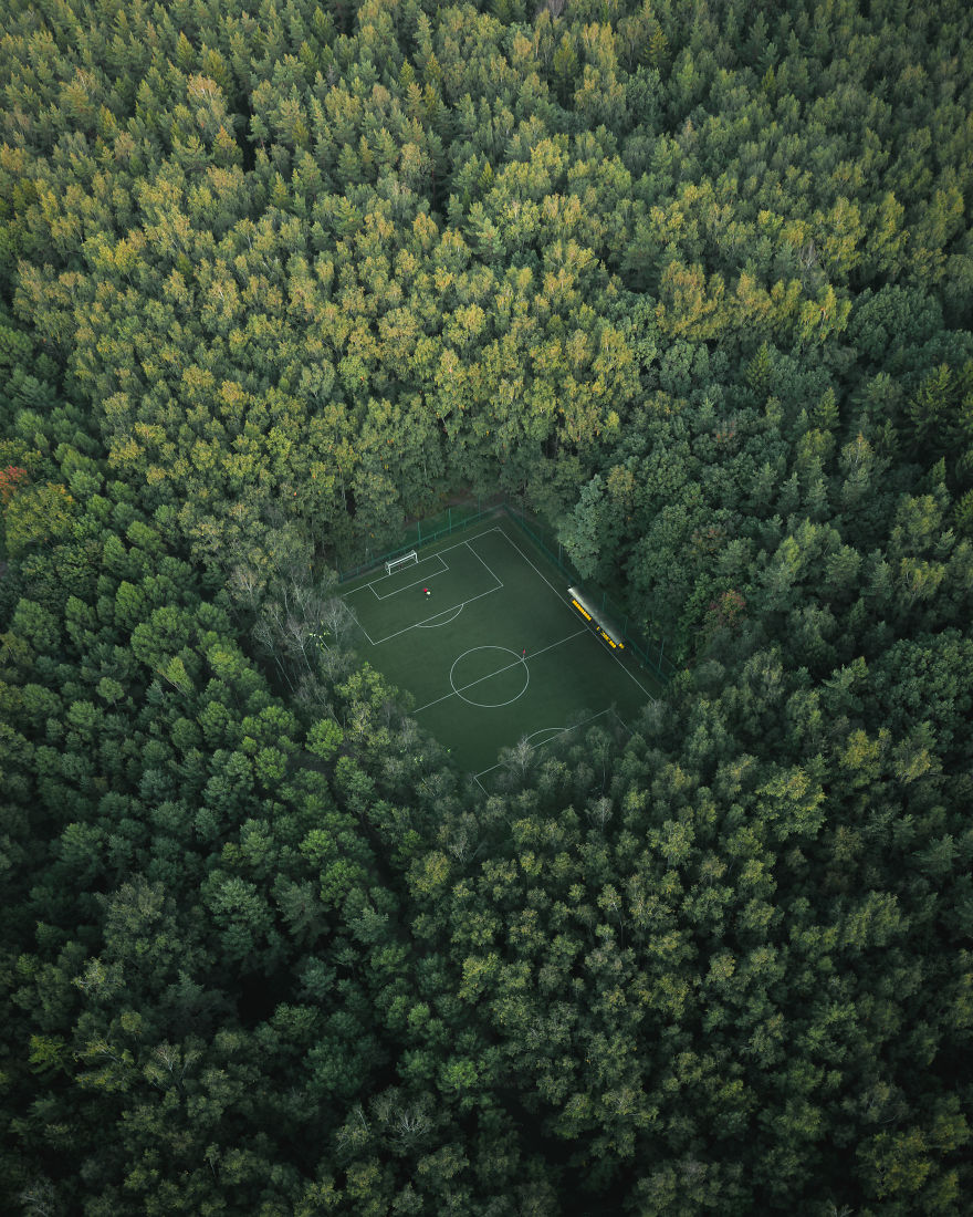 Football In The Green Forest