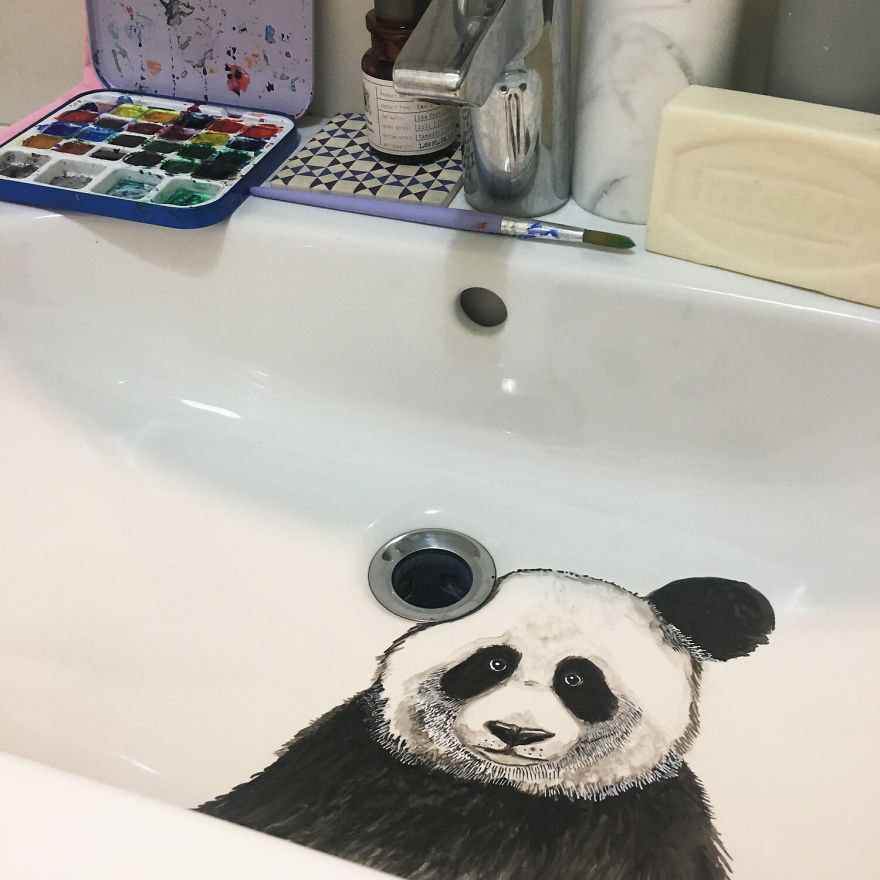 Artist Uses Her Sink As A Canvas And Lets The Water Destroy Her Paintings 24 Hours Later (26 Pics)