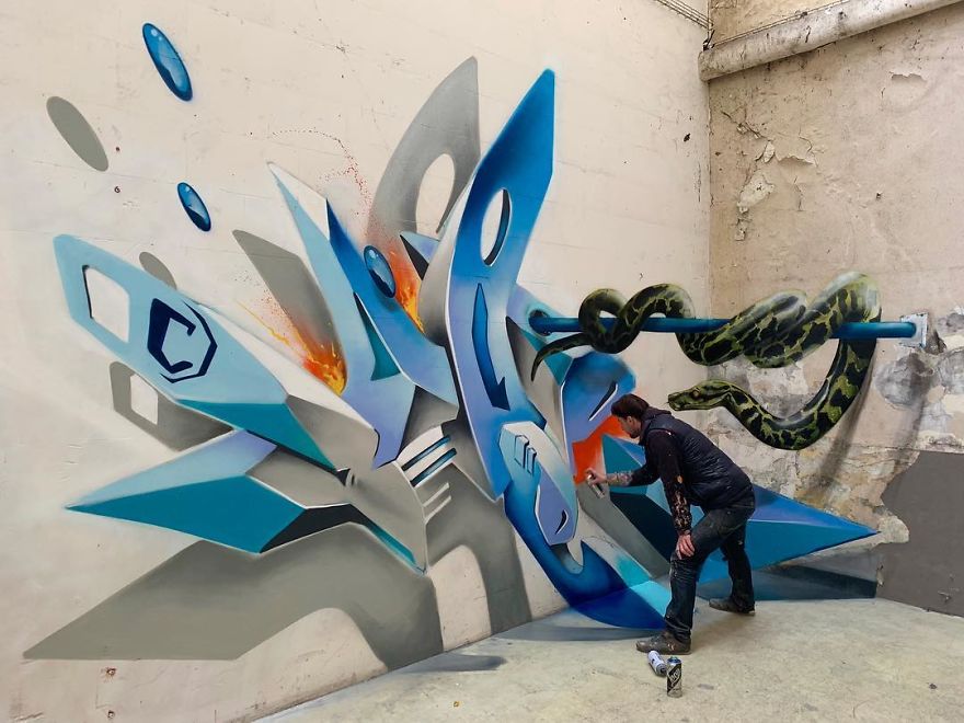 The Graffiti Of This French Street Artist Seems To Come Alive And Come Off The Walls