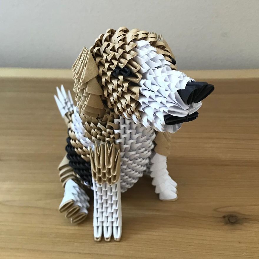 Artist Folds Amazing 3D Animals Out Of Strips Of Paper (19 Pics)