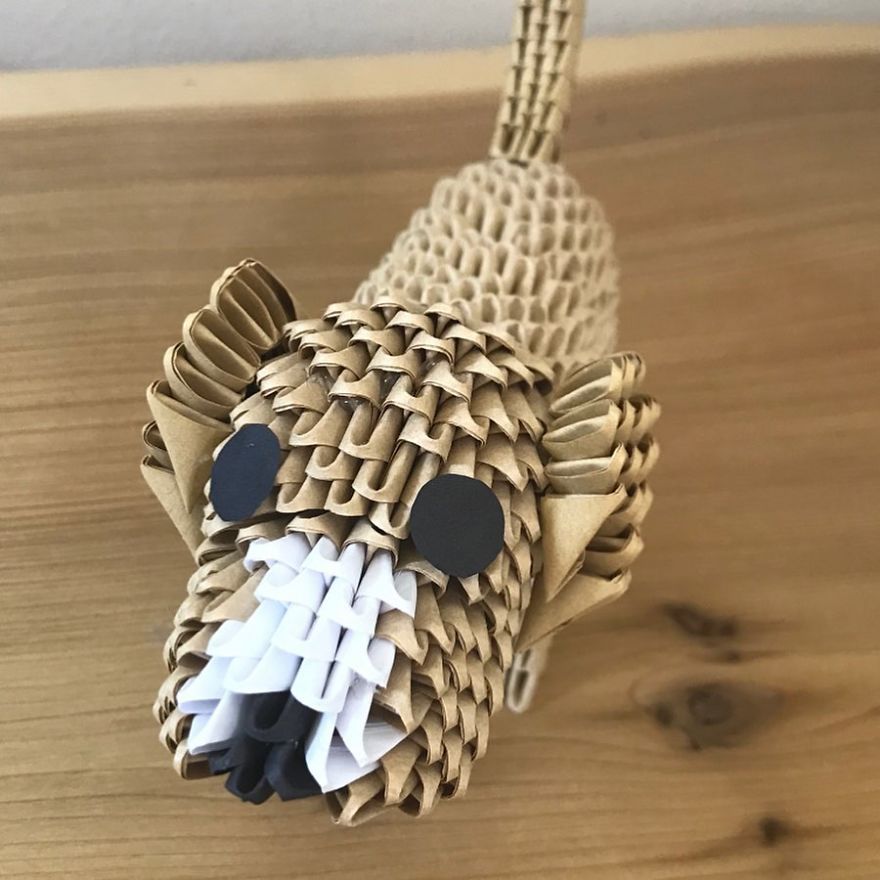Artist Folds Amazing 3D Animals Out Of Strips Of Paper (19 Pics)
