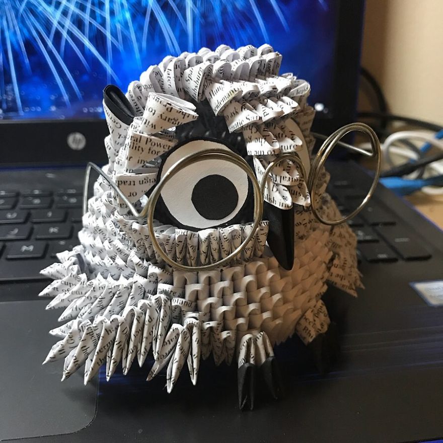 Artist Folds Amazing 3D Animals Out Of Strips Of Paper (19 Pics)