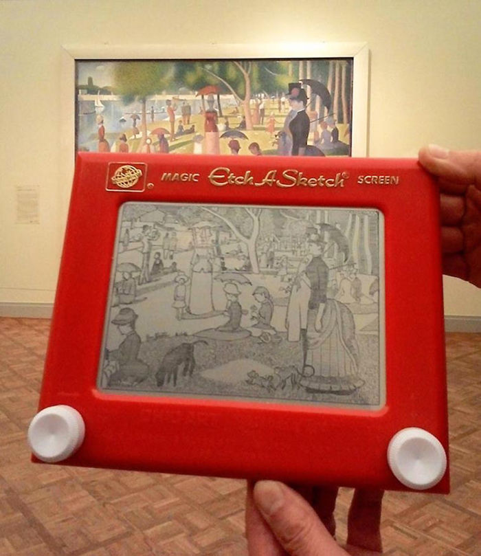 Jane Labowitch Creates Famous Paintings On An Etch-A-Sketch