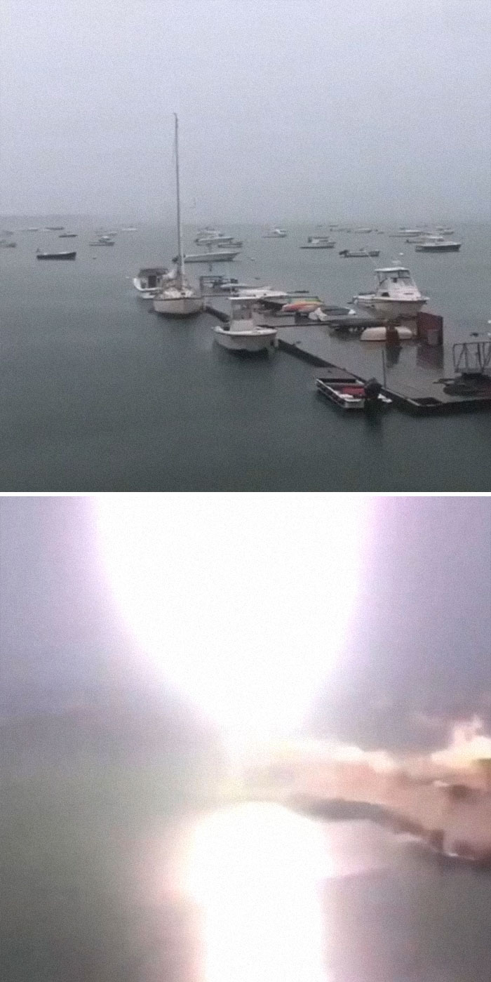 Lightning Hitting A Boat